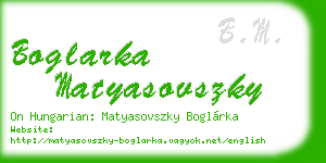 boglarka matyasovszky business card